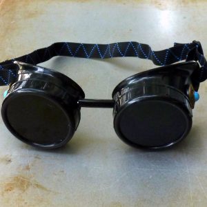 Black Goggles: Dark Lenses w/ Blue Turquoise Side Pieces