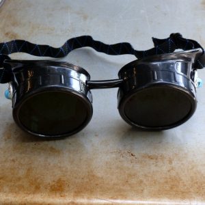 Black Goggles: Dark Lenses & Blue Turquoise Side Pieces