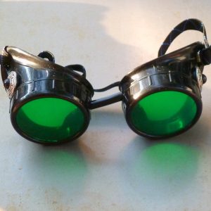 Black Goggles: Green Lenses w/ Turquoise Side Pieces