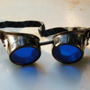 Black Goggles: Blue Lenses w/ Turquoise Side Pieces