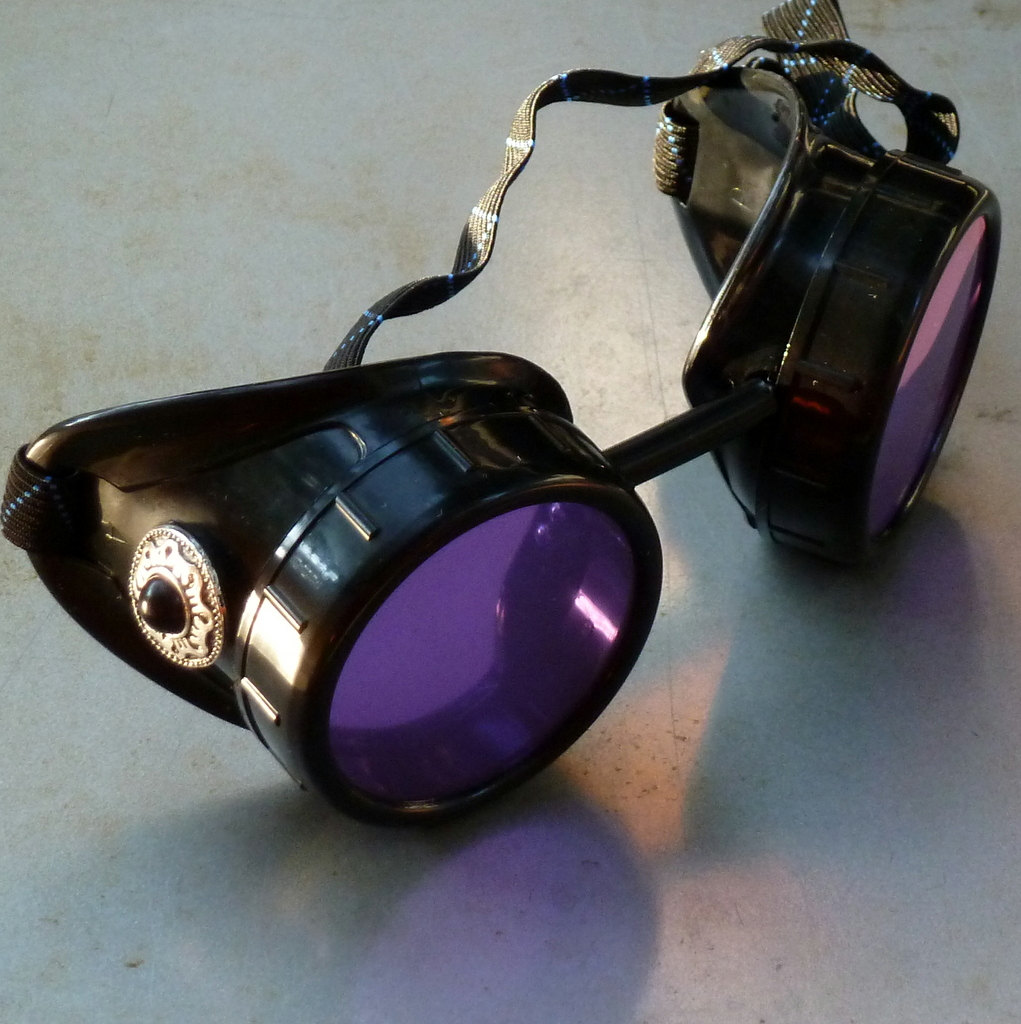 Black Goggles: Purple Lenses & Black Turquoise Side Pieces