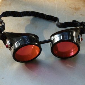 Black Goggles: Red Lenses & Red Turquoise Side Pieces