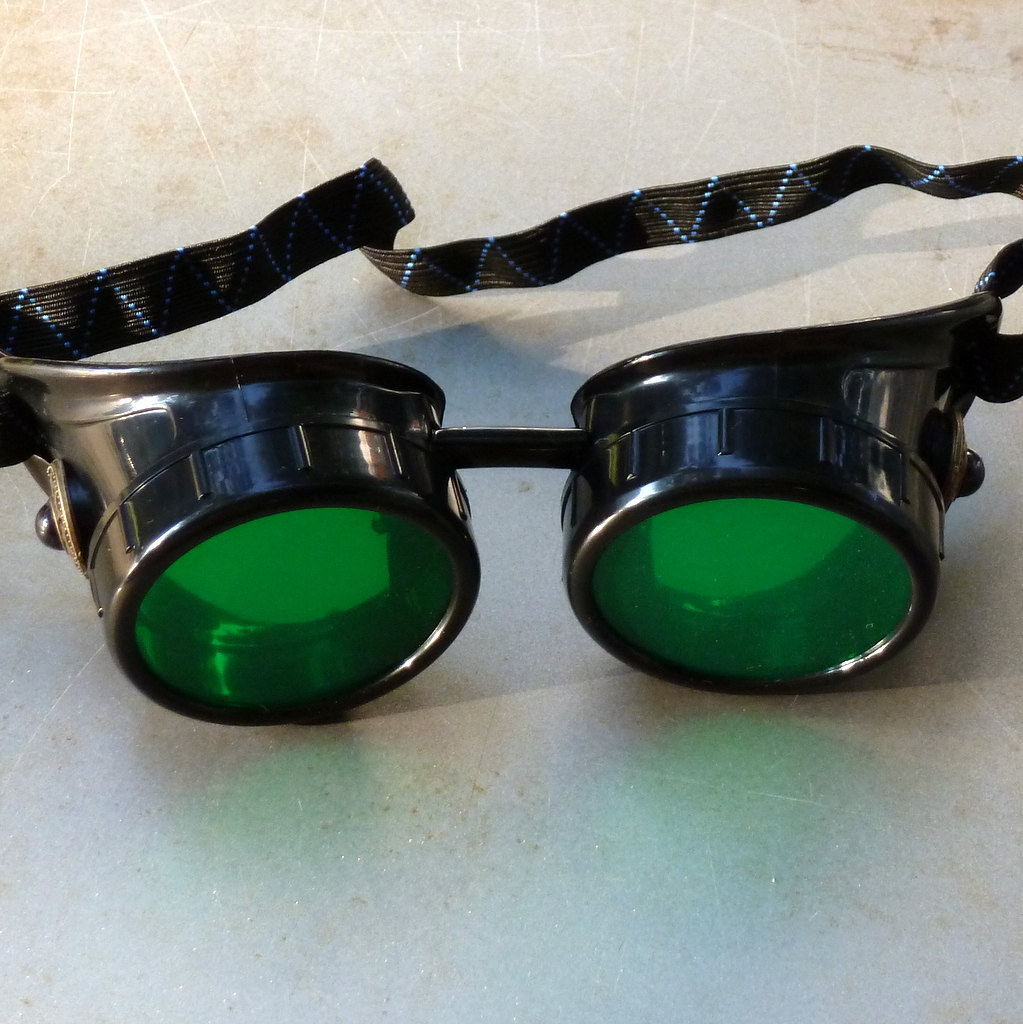 Black Goggles: Green Lenses w/ Black Turquoise Side Pieces
