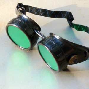 Black Goggles: Green Lenses w/ Black Turquoise Side Pieces