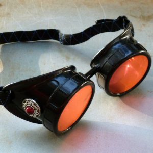 Black Goggles: Red Lenses & Red Turquoise Side Pieces