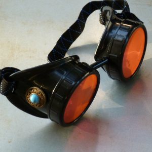 Black Goggles with Orange Lenses