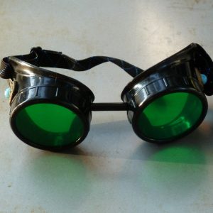 Black Goggles: Green Lenses & Blue Turquoise Side Pieces