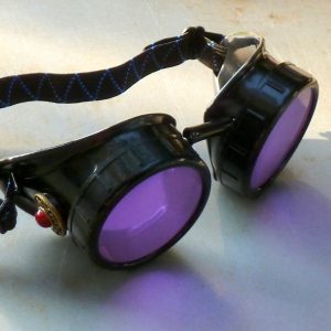 Black Goggles: Purple Lenses w/ Red Turquoise Side Pieces