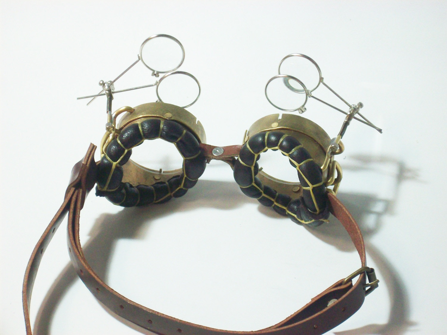 Brass Steampunk Goggles Mad Scientist Neo Victorian Jules Verne