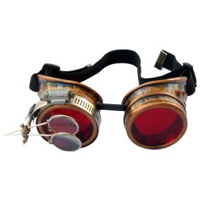 Copper Toned Goggles: Red Lenes w/ Eye loupe