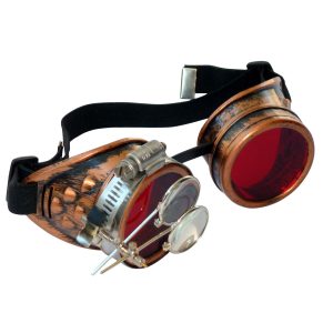 Copper Toned Goggles: Red Lenes w/ Eye loupe
