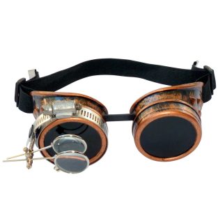 Copper Toned Goggles: Dark Lenses /w Eye Loupe