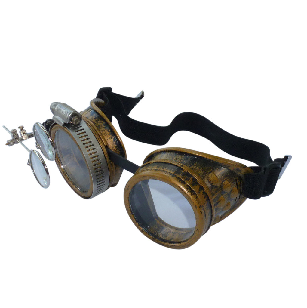 Bronze Goggles: Clear Lenses w/ Eye Loupe