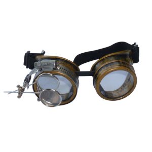 Bronze Goggles: Clear Lenses w/ Eye Loupe