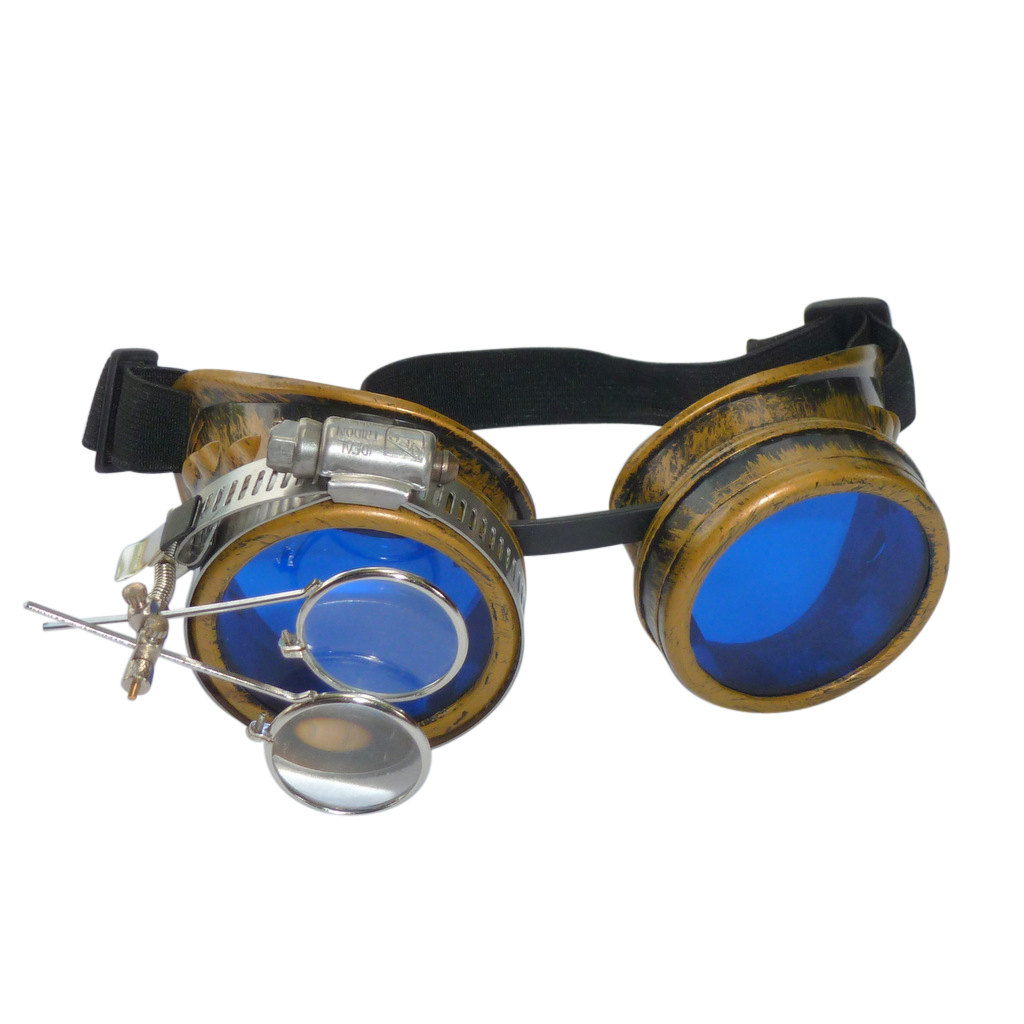 Gold Goggles: Blue Lenses w/ Eye Loupe