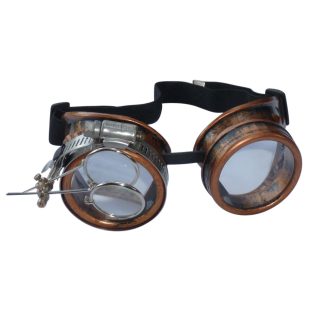 Copper Toned Goggles: Clear Lenses w/ Eye loupe