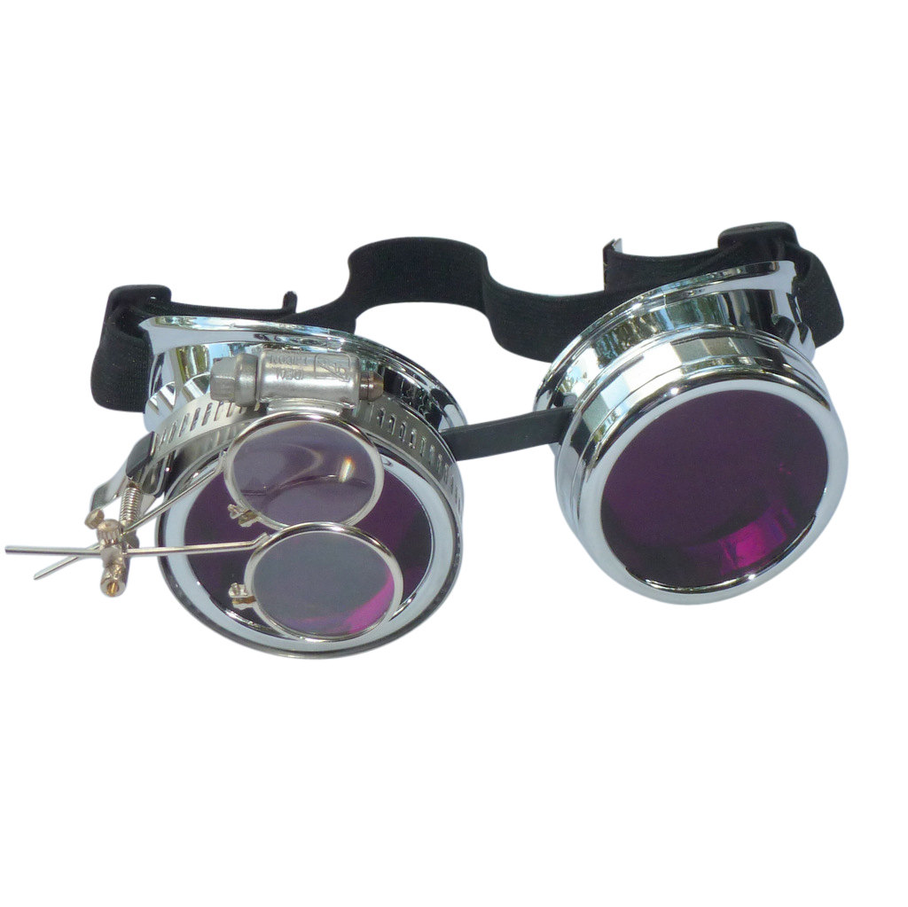Chrome Goggles: Purple Lenses w/ Eye Loupe