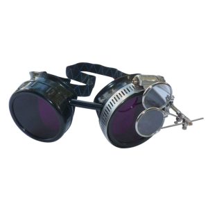 Black Goggles: Dark Purple Lenses w/ Golden Ornaments & Eye Loupe