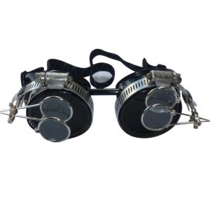Black Goggles: Dark Lenses w/ Golden Ornaments & Two Eye Loupes