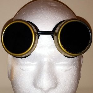 King of Steam Crowned Brass Toned Goggles - Front