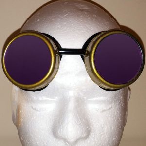 King of Steam - Crowned Goggles With Purple Lenses - Front