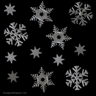 Metallic snowflake stickers