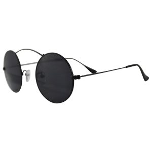 Minimal Circle Sunglasses: Arching Top Bar, Black