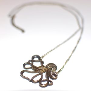 Bronze Tone Octopus Necklace
