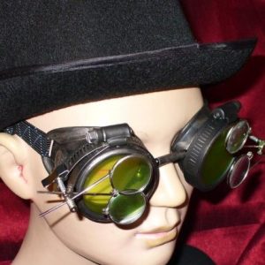 Victorian Pewter Goggles with 2x Magnifying Lenses