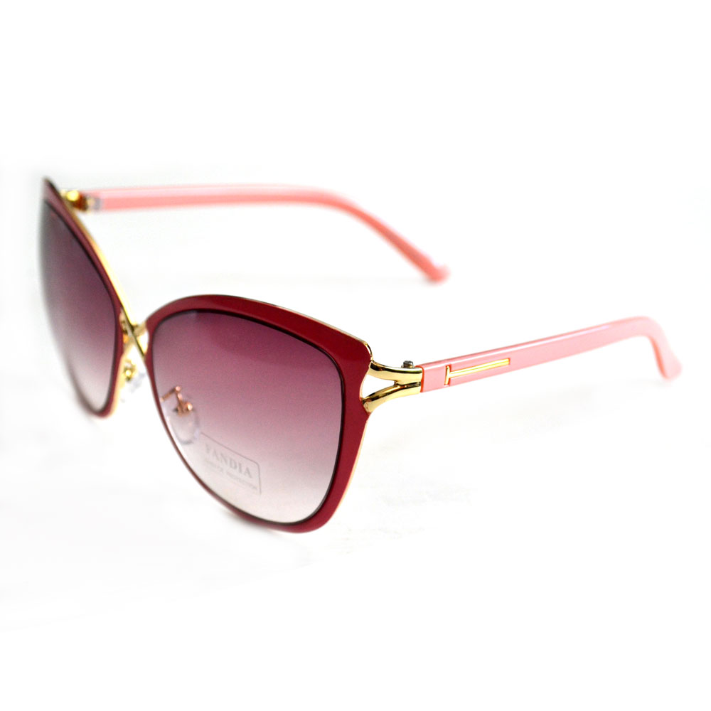 Pink & Gold Cat Eye Sunglasses for Women - Gradient Lenses