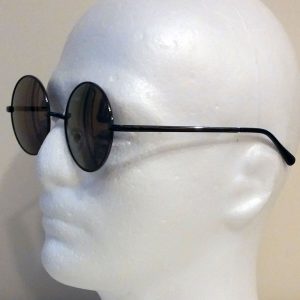 grayish-purple reflective lenses with black frame & black temple covers