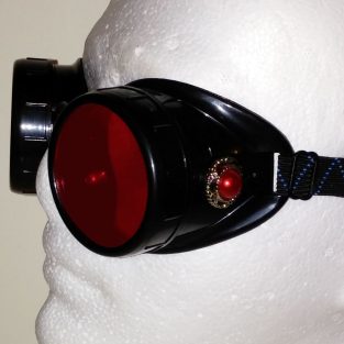 Red steampunk goggles
