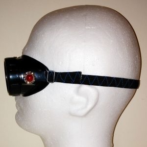 Red steampunk goggles - side