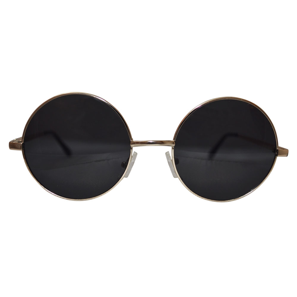 Gray lenses with gunmetal gray frames - round John Lennon style - Front