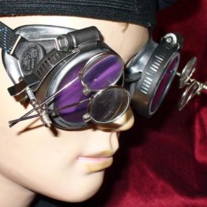 Silver Goggles with Eye Loupes