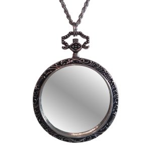 Silver-toned monocle necklace