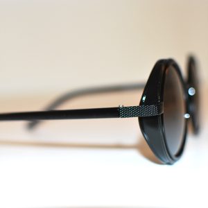 Steampunk Glasses With Black Frames and Dark Lenses - Side View