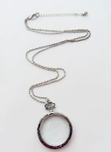 Antique Silver Monocle Necklace - Unisex